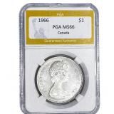 1966 Canada Silver Dollar PGA MS66