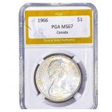 1966 Canada Silver Dollar PGA MS67