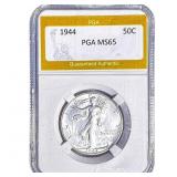 1944 Walking Liberty Half Dollar PGA MS65