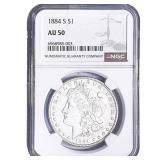 1884-S Morgan Silver Dollar NGC AU50