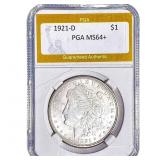 1921-D Morgan Silver Dollar PGA MS64+