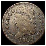 1809 Copper Half Cent LIGHTLY CIRCULATED