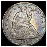 1858 Silver Seated Liberty Half Dollar  LIGHTLY C