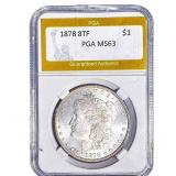 1878 8TF Morgan Silver Dollar PGA MS63