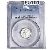 1942 Mercury Silver Dime PCGS MS66
