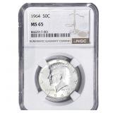 1964 Kennedy Half Dollar NGC MS65