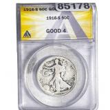 1916-S Walking Liberty Half Dollar ANACS G4