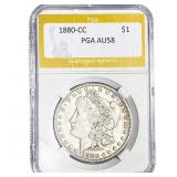 1880-CC Morgan Silver Dollar PGA AU58