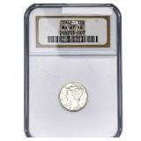 1942 Mercury Silver Dime NGC MS67 FB