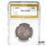 1873 Seated Liberty Half Dollar PGA MS60
