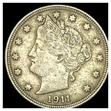 1911 Liberty Head Nickel ABOUT UNCIRCULATED