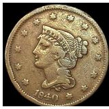 1840 Braided Hair Large Cent LIGHTLY  CIRCULATED