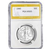 1940 Walking Liberty Half Dollar PGA MS65