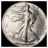 1938-D Silver Half Dollar Walking Liberty NEARLY U
