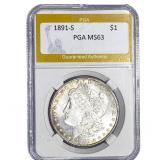 1891-S Morgan Silver Dollar PGA MS63