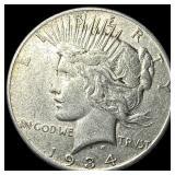 1934 Silver Peace Dollar NEARLY UNCIRCULATED