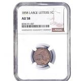 1858 Flying Eagle Cent NGC AU58