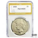 1928 Silver Peace Dollar PGA MS64