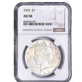 1923 Silver Peace Dollar NGC AU58