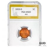 1915-D Wheat Cent PGA MS65 RED