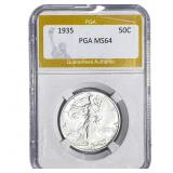 1935 Walking Liberty Half Dollar PGA MS64