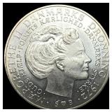 1972 Denmark .5247oz Silver 10 Kroner NEARLY UNCIR
