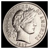 1907-S Silver Barber Dime CLOSELY UNCIRCULATED
