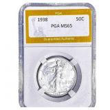 1938 Walking Liberty Half Dollar PGA MS65