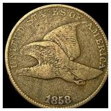 1858 Copper-Nickel Flying Eagle Cent NICELY CIRCUL