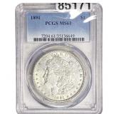 1891 Morgan Silver Dollar PCGS MS61
