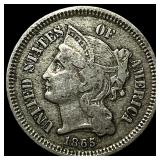 1865 Nickel Three-Cent Piece LIGHTLY CIRCULATED