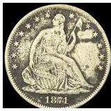 1871-S Silver Seated Liberty Half Dollar HIGH  GR