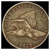 1857 Copper-Nickel Flying Eagle Cent ABOUT  UNCIR