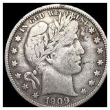 1909 Silver Half Dollar (Barber) LIGHTLY CIRCULATE