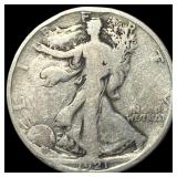 1921-D Silver Walking Liberty Half Dollar NICELY C