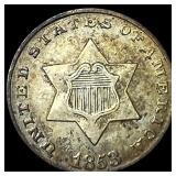 1853 Silver Three-Cent Piece CLOSELY UNCIRCULATED