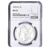 1878-CC Morgan Silver Dollar NGC MS62