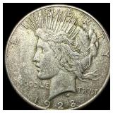 1928-S Silver Peace Dollar NEARLY UNCIRCULATED