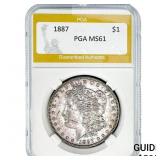 1887 Morgan Silver Dollar PGA MS61