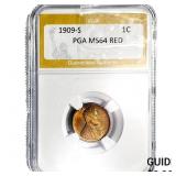 1909 Wheat Cent PGA MS64 RED