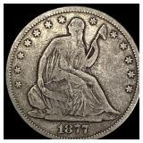 1877-CC Silver Seated Liberty Half Dollar  LIGHTL