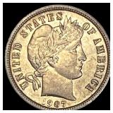 1907 Barber Dime CLOSELY UNCIRCULATED