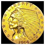 1914 Indian Head Gold $2.50 Quarter Eagle CLOSELY