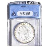 1901-O Morgan Silver Dollar ANACS MS65