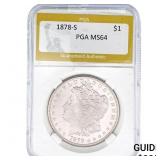 1878-S Morgan Silver Dollar PGA MS64