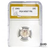 1941 Mercury Silver Dime PGA MS67 FBL
