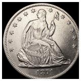 1871 Seated Liberty Half Dollar CLOSELY UNCIRCULAT