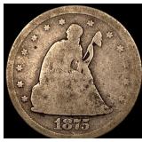 1875 Seated Liberty Quarter NICELY CIRCULATED