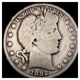 1892 Silver Half Dollar (Barber) NICELY CIRCULATED