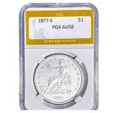1877-S Silver Trade Dollar PGA AU58